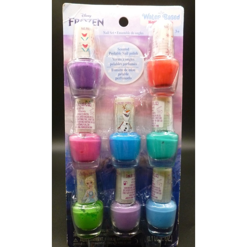 Disney Frozen ~ Water Based Peelable Nail Polish, Set of 8 ~ New ~ Read Listing